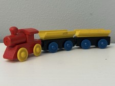 Wooden Train Lot - Wooden Railway Trains Lot of 3 Thomas/BRIO Compatible VTG