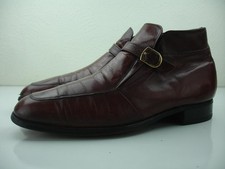 Men's 12 D M Florsheim Imperial Ankle Boots Dress Brown Leather Buckle Vtg 1970s