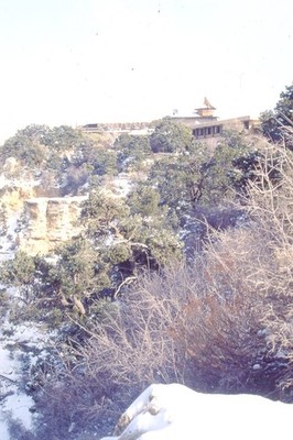 El Tovar Hotel Grand Canyon National Park Snow Winter Scene 35mm Color Slide