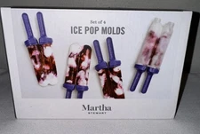 New Martha Stewart Ice Pop Molds Set of 4 – Frozen Popsicle Maker Kitchen Tool