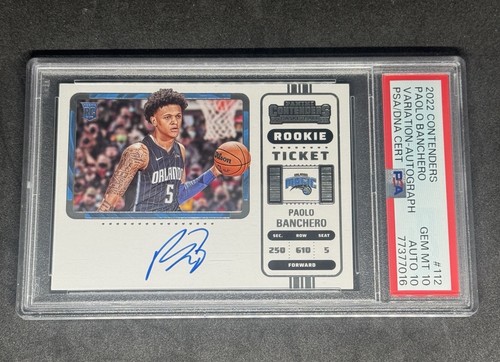 2022 Contenders Paolo Banchero Rookie Ticket Variation Auto PSA 10 Auto 10 MAGIC