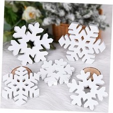  5PCS Christmas Table Decor Wooden Snowflakes, White 3D Centerpieces snowflake