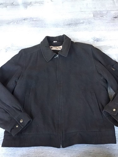 Columbia Mens M Brown Wool Blend Bomber Jacket Coat Full Zip Pockets Vented