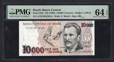 Brazil 10000 Cruzeiros ND(1993) P233c Uncirculated Grade 64