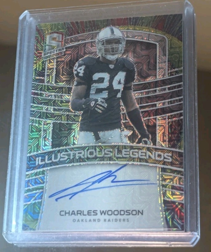 2021 Panini Spectra Charles Woodson Illustrious Legends Auto Prizm #ILS-CW 4/4