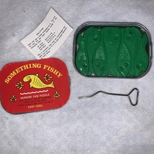 Vintage Something Fishy Sardine Can Puzzle Complete 1974 Emson