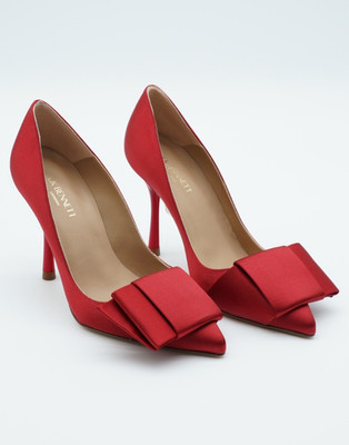LK Bennet Heels Pumps rot Seide Satin UK 2 US 5 EUR 35
