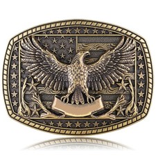 Eagle Belt Buckle for Men- Western Cowboy Flag Patriotic Rodeo Texas Belt Buc...