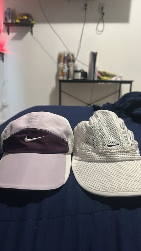 Nike Lot of 2 Baseball Caps Breathable Solid White/Purple One Size Unisex