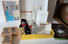 1997 Steiff Club Membership Gift Kit 2 Signed Bears Tweed Roosevelt