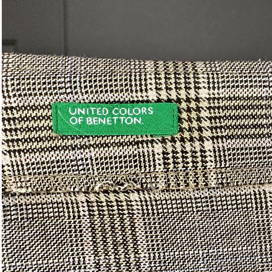 Falda asimétrica con volantes a cuadros United Colors of Benetton talla 42 Foto 3 de 4