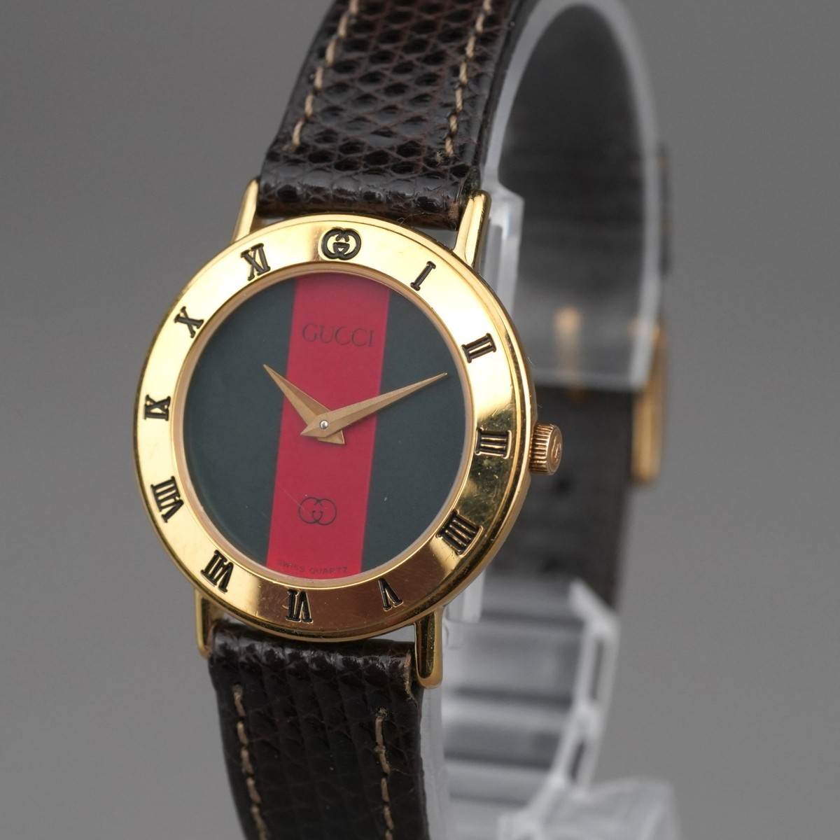 Gucci Women’s Watch w/Original Leather Band Gucci Watch Band 1800L Ladies Brown | Replacement Strap  main image 4