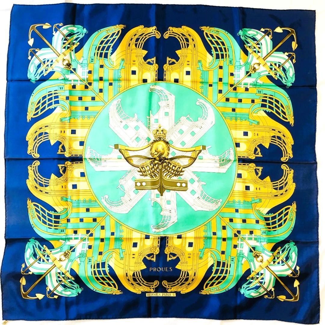 vintage HERMES PROUES scarf　プロテウス　カレ90 Vintage Hermès Hermes Proues 90cm Square Silk Scarf Rare | eBay