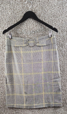 Soho Apparel Skirt Black/White/Yellow Straight Skirt Stretch Women's Size M