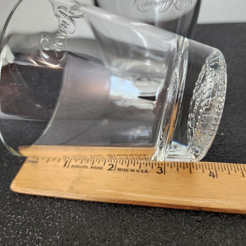 2) Crown Royal Whiskey Old Fashion Rocks Glasses base embossed bubbles + logo - Picture 9 of 10