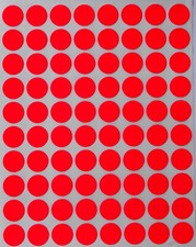 Neon Red Color Labels in Various Sizes 8MM-38MM " - 1 " 15 Sheets