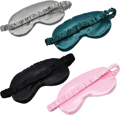 5 Pack Silk Sleep Masks - Satin Eye Covers With Adjustable Strap For Travel & Night Sleep