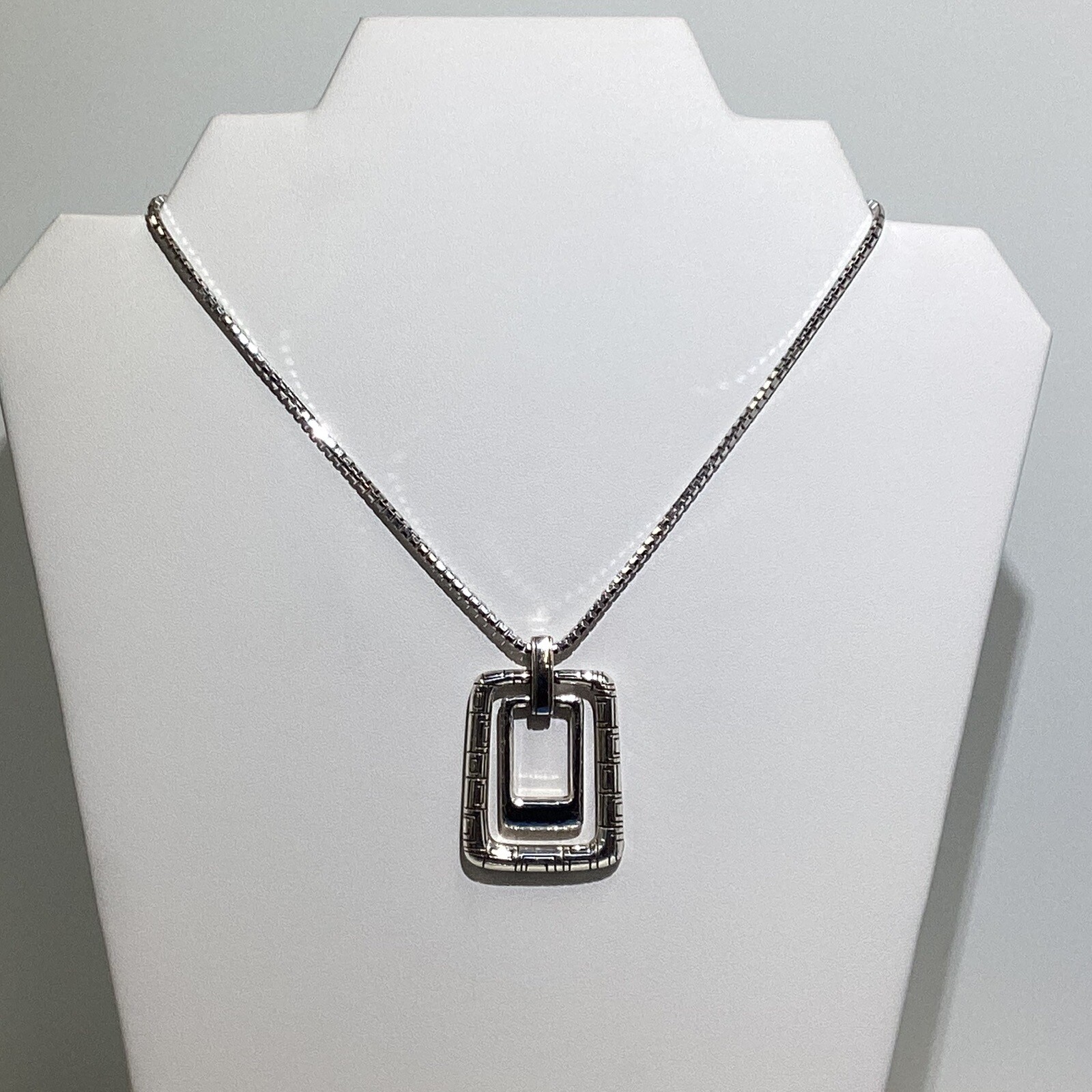 Brighton Modern Silver Double Rectangle Necklace … - image 6