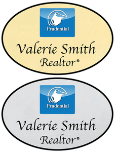 1-GOLD-amp-1-SILVER-PRUDENTIAL-REALTY-PERSONALIZED-NAME-BADGES-SAFETY-PIN-FASTENER