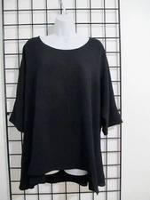 NICHE / NILGUN DERMAN  🌸 XXL==BLACK / ASYMMETRICAL HEM / POP OVER TOP BLOUSE