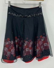 Limited Too Size 8 Layered Floral Sequin and Rhinestone Skirt