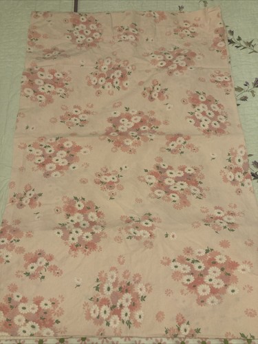 Vintage Top Sheet and Pillowcase Set muslin Full size 81X104 Pink Floral - Picture 2 of 5