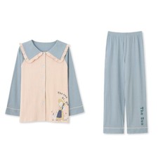 7PCS Women Pyjamas Set Cotton Nightwear Sleep Tops Pants Hair Rope Eyeshade