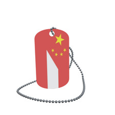 Dog Tag Flag Bunting China-Austria Dog Tag Aluminium 30 x 50mm