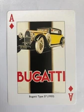Bugatti Type 57 1933 Retro Vintage Classic Car Chevrolet Swap Playing Card. Lady