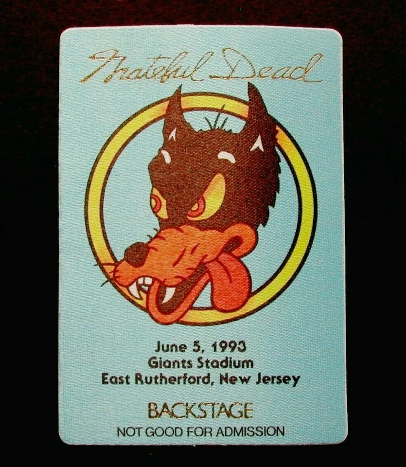 Grateful Dead Backstage Pass Jerry Garcia Wolf Giants Stadium NJ 6/5/93 6/5/1993 Foto 3 de 4