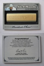 2017-18 President's Choice Game Used Stick Handle Sandis Ozolinsh 1/1 nameplate