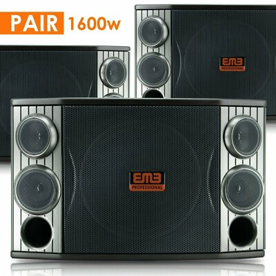 #ad Pair of EMB KTV800 800W 10quot; 3 Way Karaoke Speaker KTV with Bass Reflex 2 Pcs $329.99
