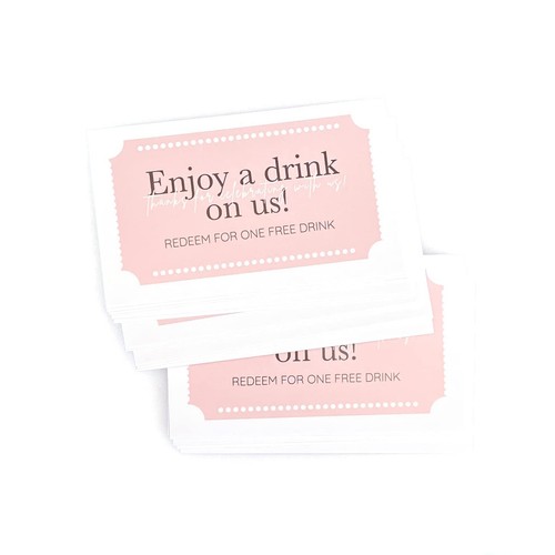 100 Drink tickets for wedding Enjoy a drink on us Card Cheers drink Cards Dri... - Picture 7 of 9