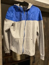 Penguin By Munsingwear Blue & Gray Coat Size Large Zip-up With Hood