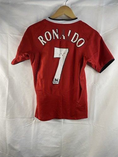 Maglia calcio Manchester United Ronaldo bambino grande 2004/05 edizione giocatore home - Foto 6 di 15