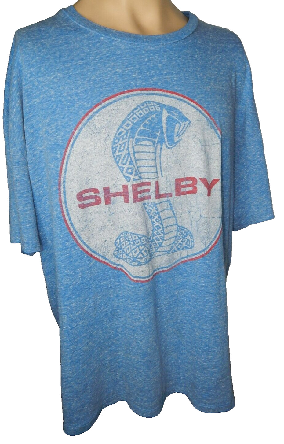SHELBY FORD COBRA blue retro print t shirt men's 2XL