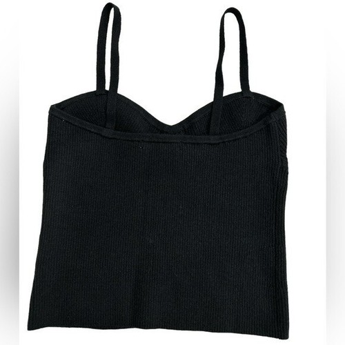 Madewell Corset-Detail Crop Sweater Tank in Black - Size small - Picture 3 of 9