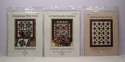 Thimbleberries Quilt Pattern Christmas Tree Cove Runner, Pines, Garden 3 LOT NEW
