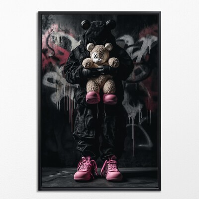 Wandbild Kaws and the Teddy Bear - Bearbrick Bear, kunst, LeinwandKunst, Pop Art