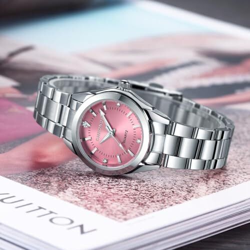 Casual Fashion Women’s Wristwatch Analog Quartz Watch Diamond Rhinestone Pink - Picture 2 of 5