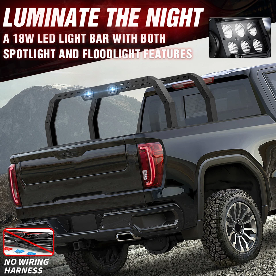 Overland Bed Racks Cargo Carrier for 07-25 Chevy Silverado 1500& GMC Sierra 1500 Foto 4 de 4