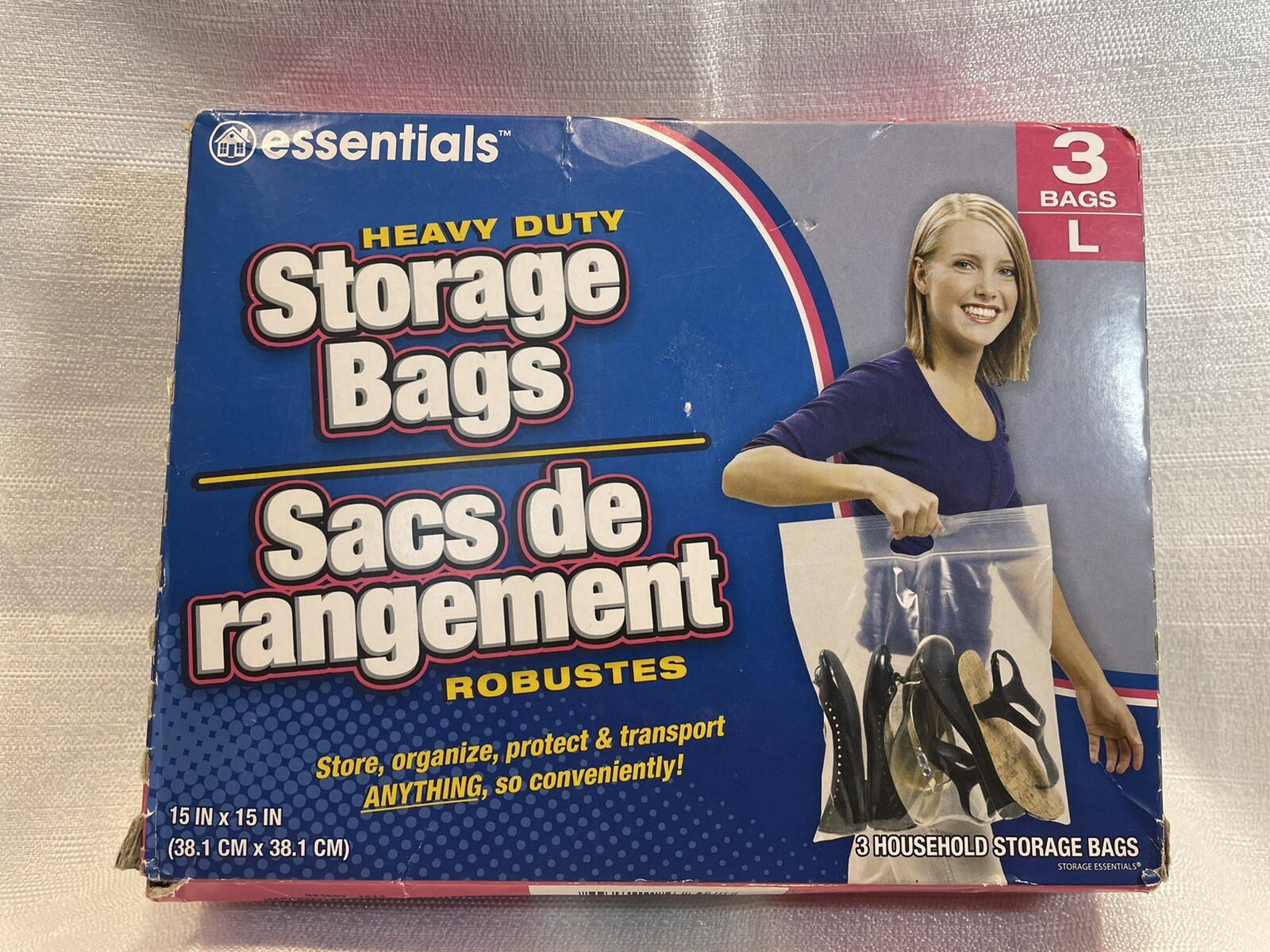 NEW Essentials Heavy Duty Storage Bag Includes 3 bags FAST SHIPPING