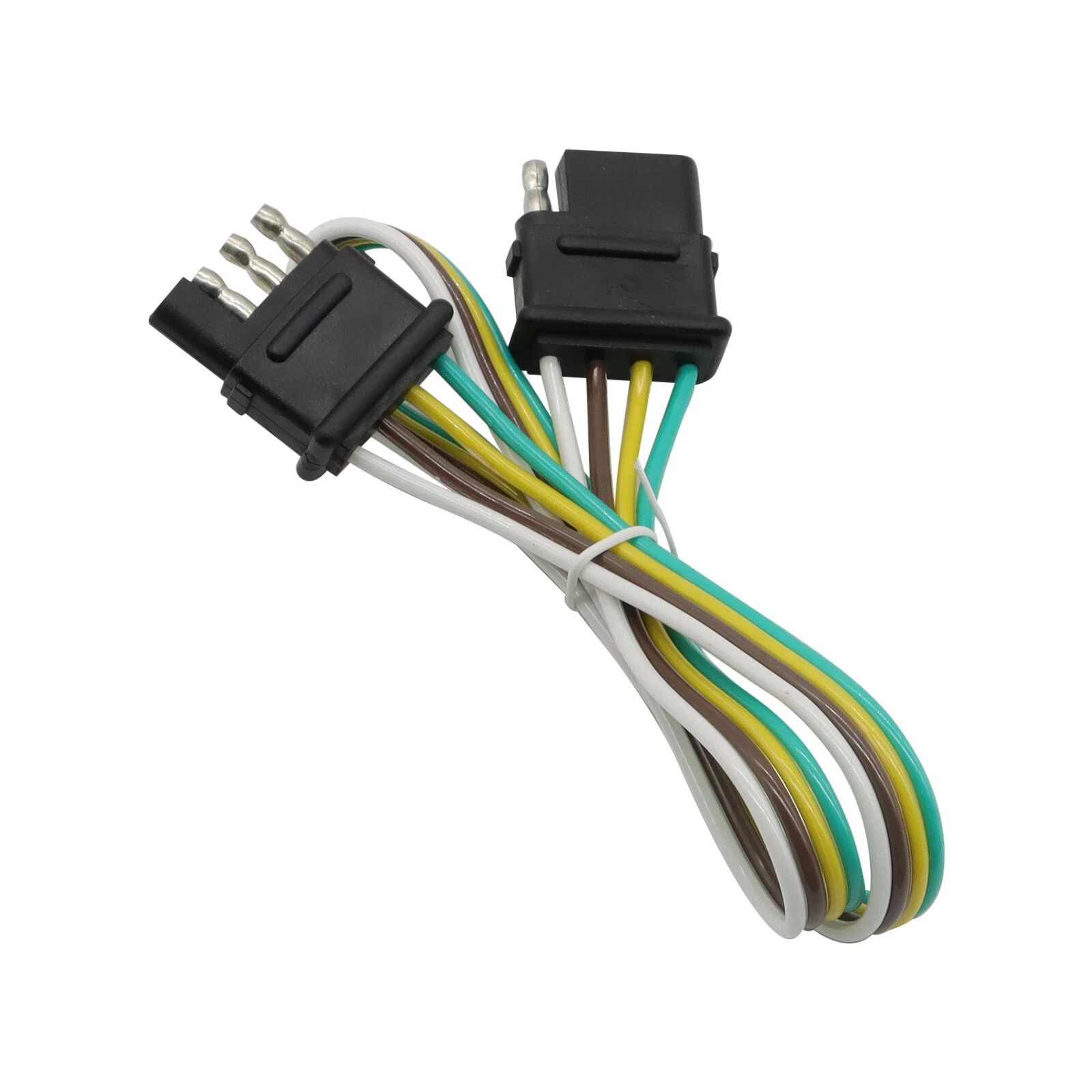 2ft 4-Pin Trailer Light Plug Wiring Harness Extension 18 AWG Flat Wire Connector