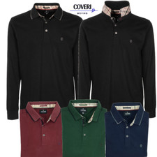 Polo Uomo Manica Lunga Sportiva Caldo Cotone Felpato Invernale COVERI M L XL XXL