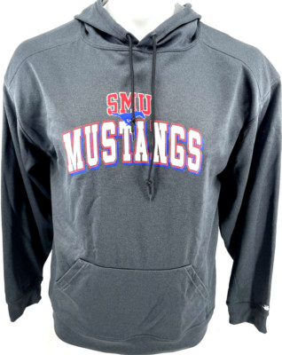 NEW Badger Sport SMU Mustangs Gray LS Hooded Pullover Sweatshirt Men's L