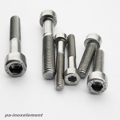 Zylinderschrauben DIN 912 Edelstahl V2A  Zylinderkopf M2 M3 M4 M5 M6 M8 M10 M12