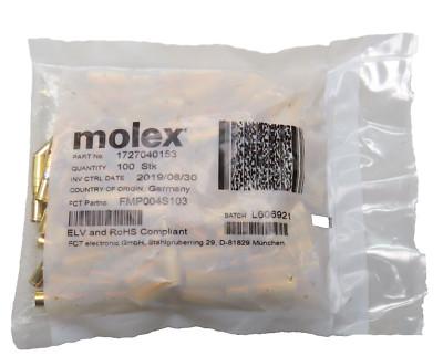 100 Stück FMP004S103 Kontakt Buchse 10AWG-8AWG vergoldet Crimpen FCT Molex OVP