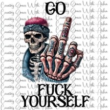 Sublimation Print Transfer Skull Biker Ready Press to Paper Ink Heat Transfer