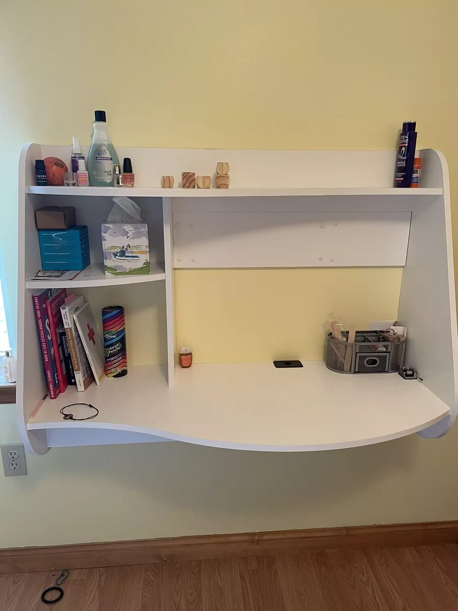 Prepac white floating desk deals