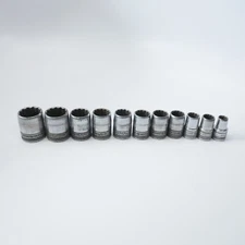 SK Tools 1/2" Drive 12pt SAE Socket 11pc Set - 7/16" to 1-1/8" - vintage usa